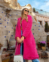 CASACO TEDDY LONGO PINK
