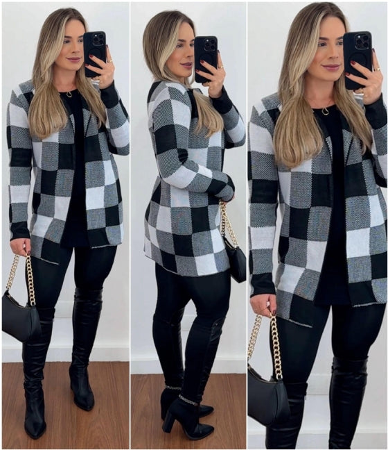 KIMONO XADREZ BRANCO