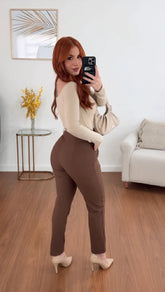CALÇA NICOLY MARROM